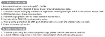 LTECH BC-834 LED DMX512 Controller Decoder Strip 4 Channel RGBW PWM Dimmer